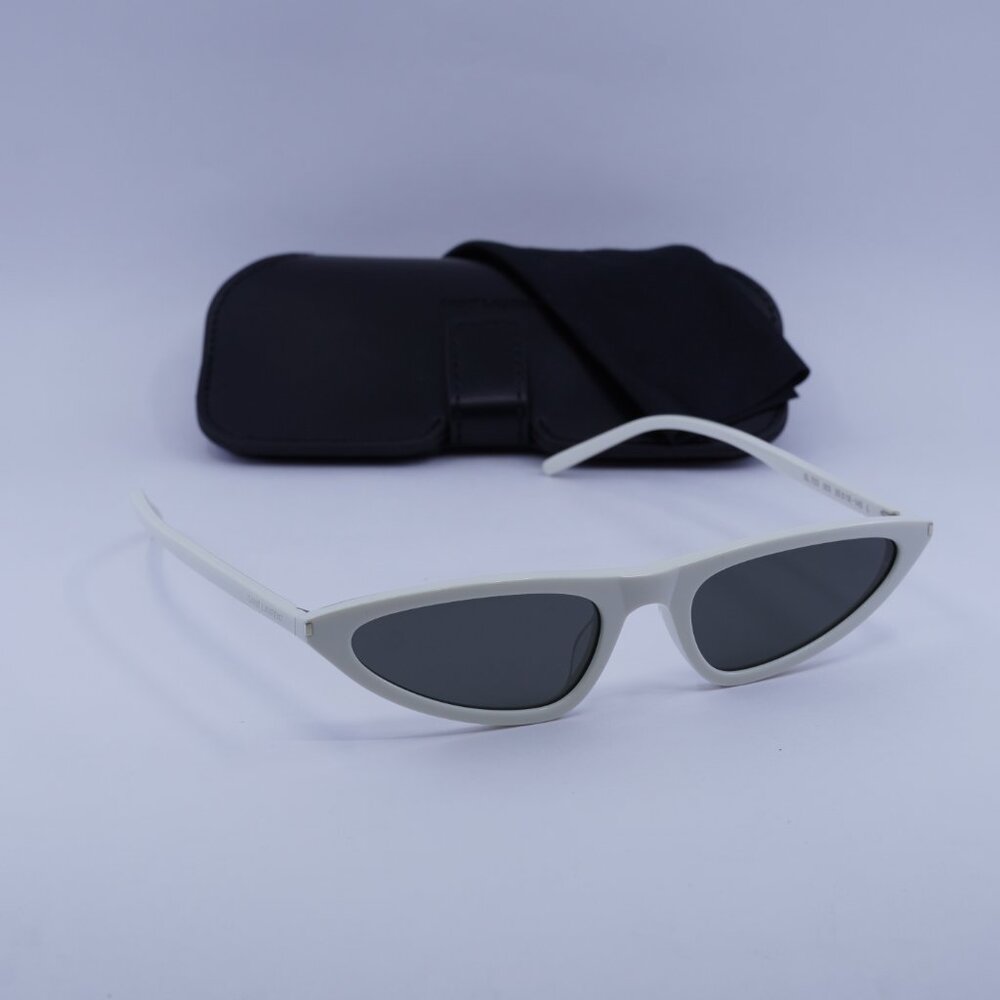 Saint Laurent SL703 003 Cat Eye Sunglasses - Ivory/Grey - Picture 5 of 9